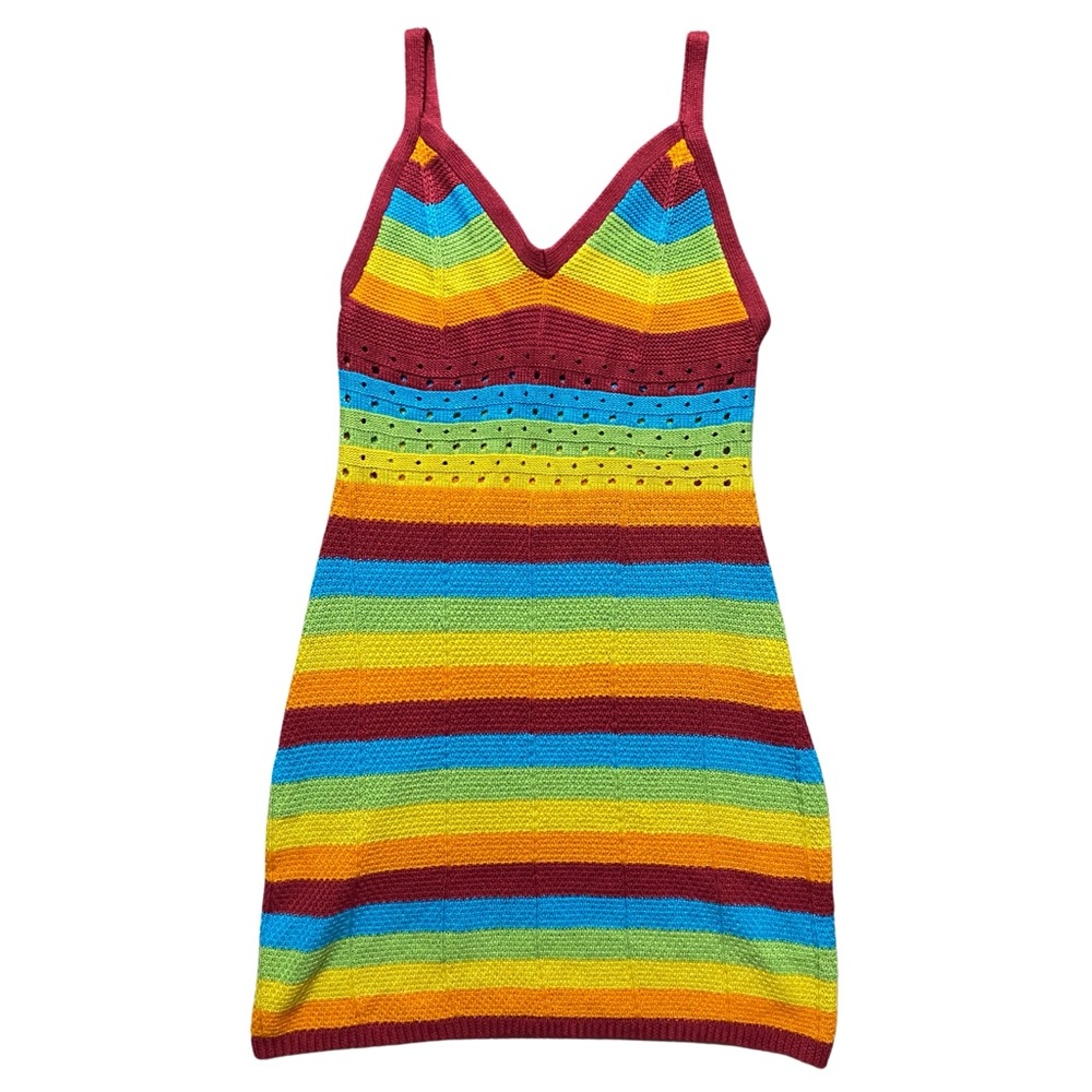 ULTRA FLIRT Mini Crochet Knitted Multicolor Dress